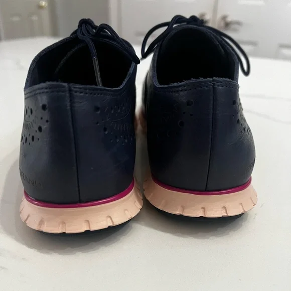 Cole Haan Women’s ZeroGrand O.S. Leather Blue Lace Up Comfort Shoes Sz 6.5 - Picture 4 of 8